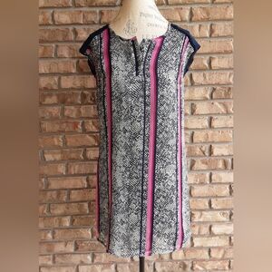 Annabelle Navy and Pink Cap Sleeve Dress Size Medium.